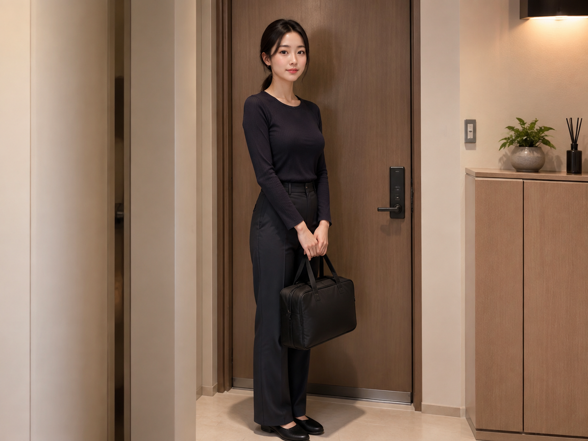 수원 영통 방문 홈케어 일정을 준비하는 젊은 성인 한국 여성 관리사